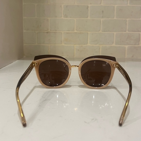 Tory Burch Oversized Round Cat Eye Sunglasses, Blush & Taupe - Picture 4 of 7